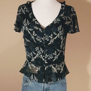 DANNY & NICOLE - Women's short sleeve top, navy 8